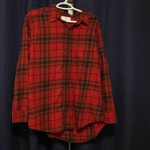 TNA L Plaid Button Down